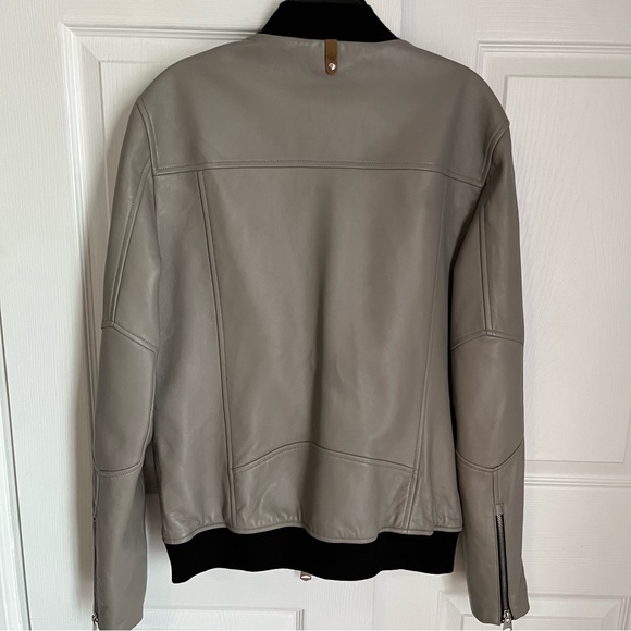 ⭐️HP⭐️MACKAGE GREY LAMBSKIN LEATHER BOMBER JACKET - Picture 9 of 16